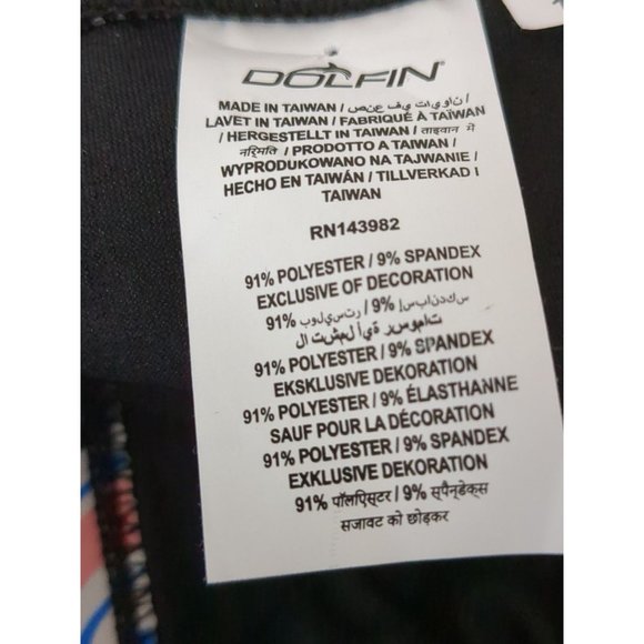 Dolfin Aquashape Swimsuit One Piece Tummy Control Floral Blue Black Womens 10 - Picture 8 of 9